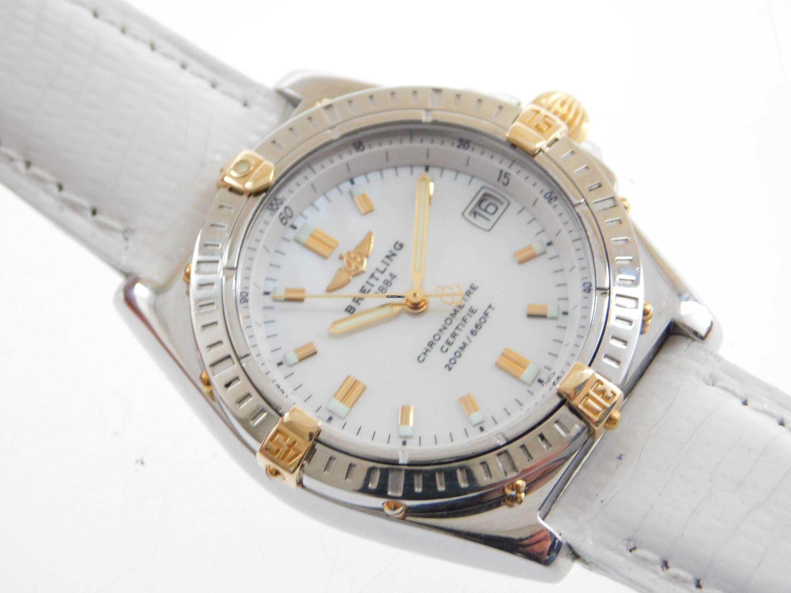 Breitling Callisto Stahl Gold Medium 36mm mit original Perlmuttzifferblatt