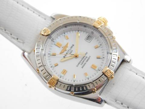  Breitling Callisto Stahl Gold Medium 36mm mit original Perlmuttzifferblatt 