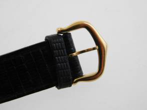 Thumbnail von Cartier 18 Karat Gelbgold Acarde mit original Paris Blatt Medium Handaufzug 27 x 34 mm </h1>