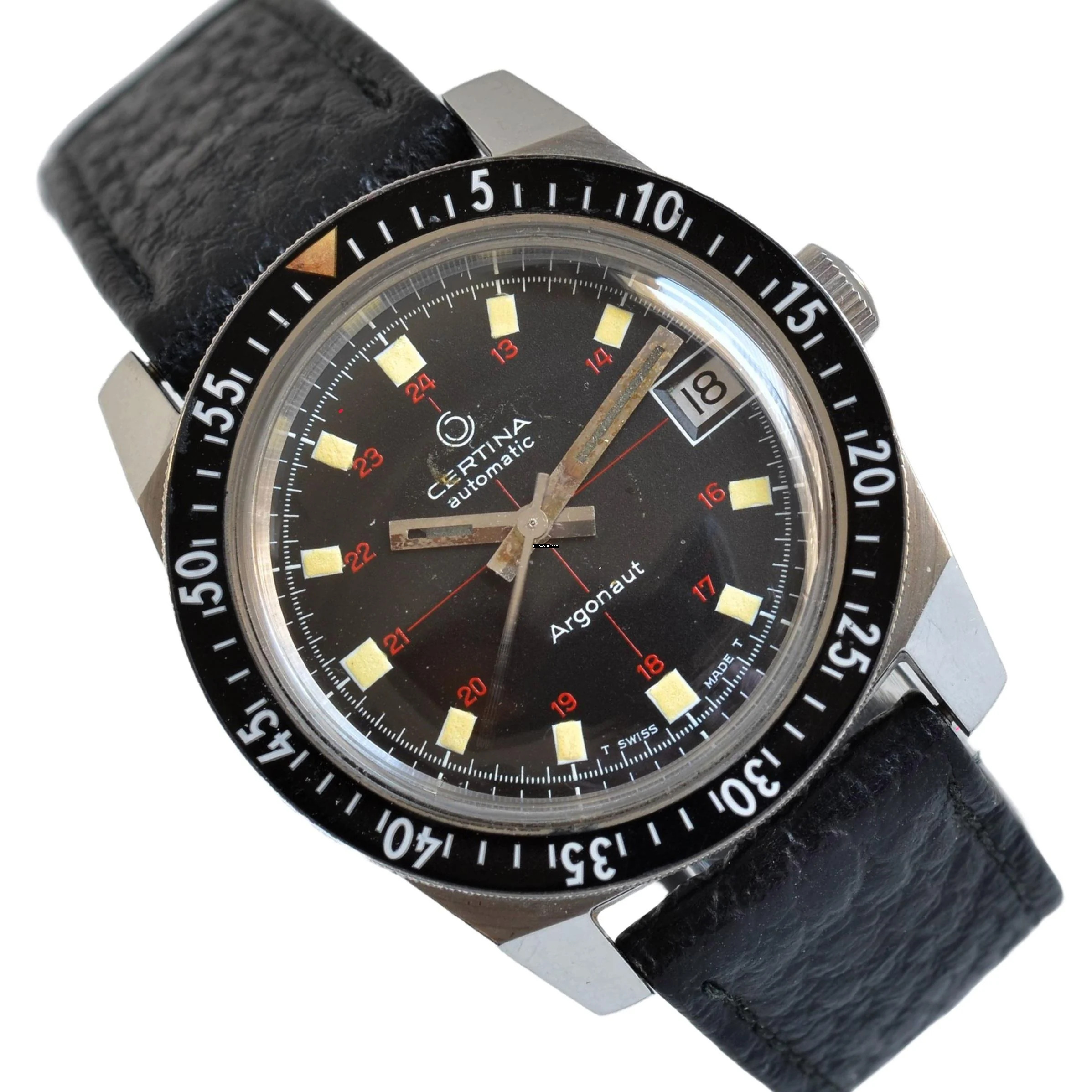 Certina Argonaut 5801-122 Diver black Crosshair tritium dial 1970’s </h1>