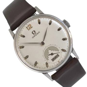  Omega Classic 2214/9 by Saurer logo silver color dial 1948's  