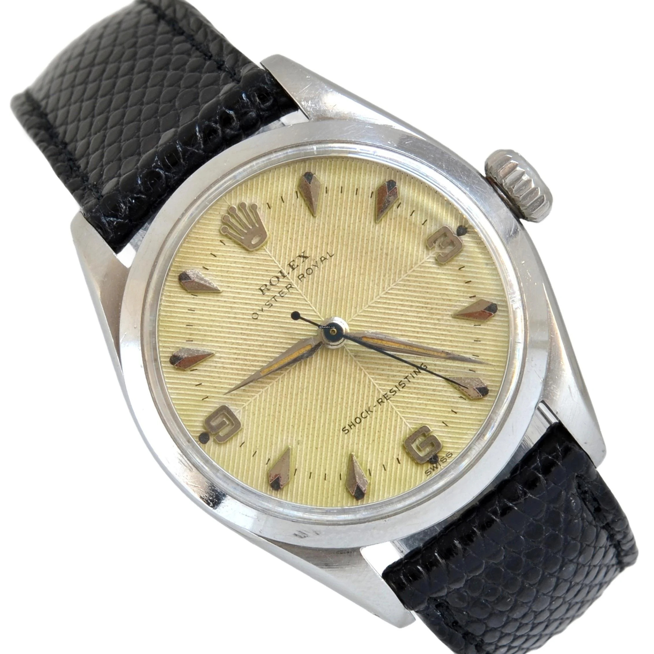 Rolex Oyster Perpetual 31 31MM 6444 Shock Resisting Herringbone vory dial 1956’s </h1>