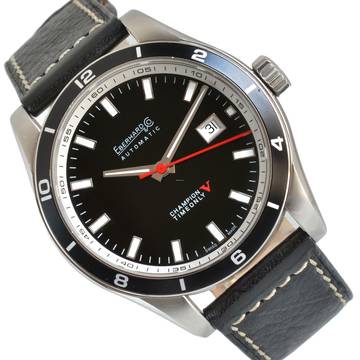  Eberhard & Co. Champion V Timeonly 41031 CP Black Dial Full Set Like NEW </h1> 