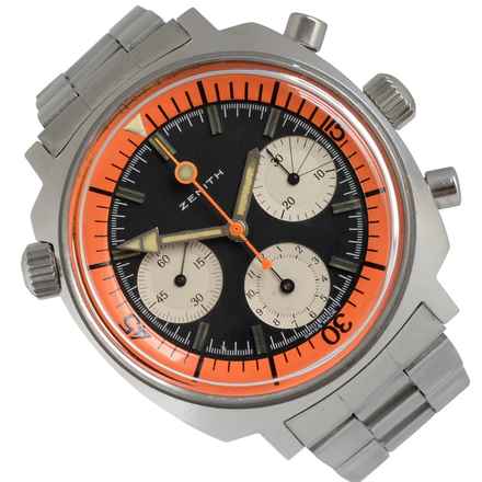  Zenith Diver chronograph A3736 Super Sub Sea orange dial 1970's </h1> 