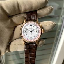 Thumbnail von Zenith Chronograph mono pusher porcelain dial yellow gold 18KT 1930’s </h1>