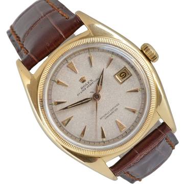  Rolex Datejust 36 6105 Ovettone ivory dial yellow gold 18KT 1951's </h1> 