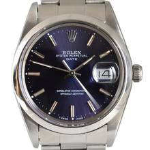 Thumbnail von Rolex Oyster Perpetual Date 15000 blue purple dial Full Set 1981’s </h1>