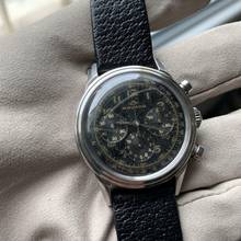 Thumbnail von Movado Chronograph Sub Sea caliber M95 Tropical black dial 1950’s </h1>