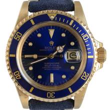Thumbnail von Rolex Submariner Date 1680/8 Soleil blue dial yellow gold 18KT 1975's
