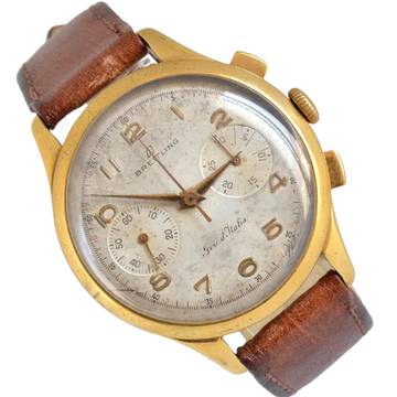  Breitling Chronograph oversize Giro d'Italia golden plated 1950’s  