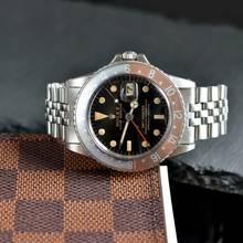 Thumbnail von Rolex GMT-Master 1675 black glossy dial gilt graphics 1966’s </h1>