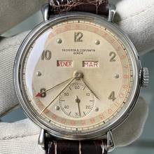 Thumbnail von Vacheron Constantin Historiques Triple Calendar 4241 steel grenè Ivory dial very rare 1943’s </h1>