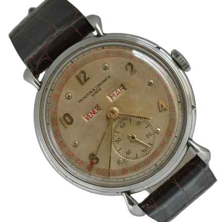  Vacheron Constantin Historiques Triple Calendar 4241 steel grenè Ivory dial very rare 1943’s </h1> 