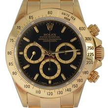 Thumbnail von Rolex Daytona 16528 black 4Lines dial yellow gold 18KT Full Set TOP Condition 1989’s </h1>