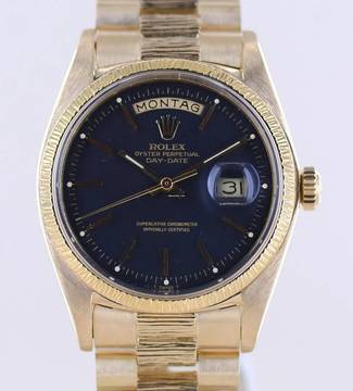  Rolex Day-Date 36 18K Gelbgold black Dial Präsidentband Klassiker Borke 1972 </h1> 