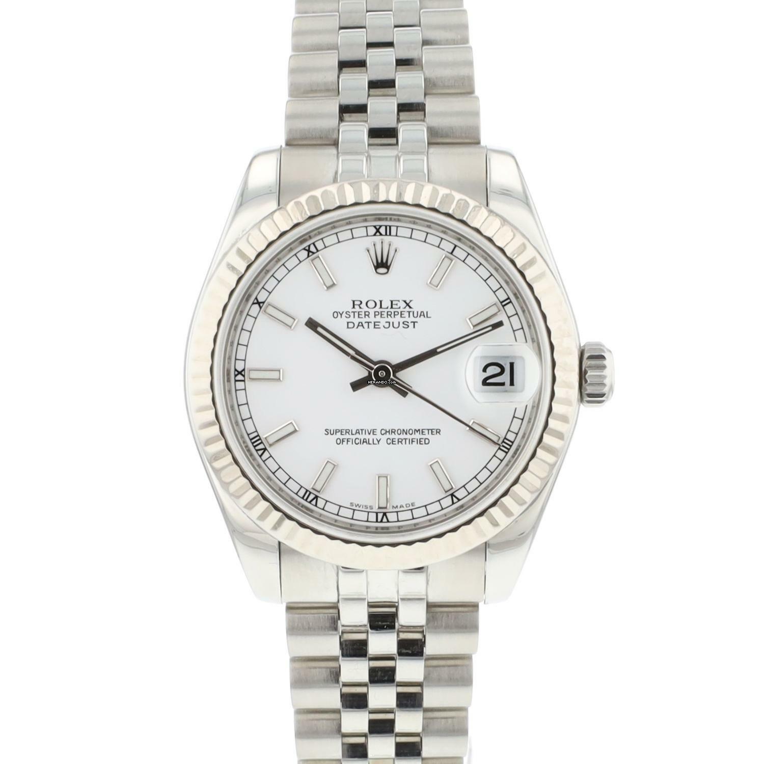 Rolex Datejust 31 Midsize Jubilee Fluted White Dial </h1>