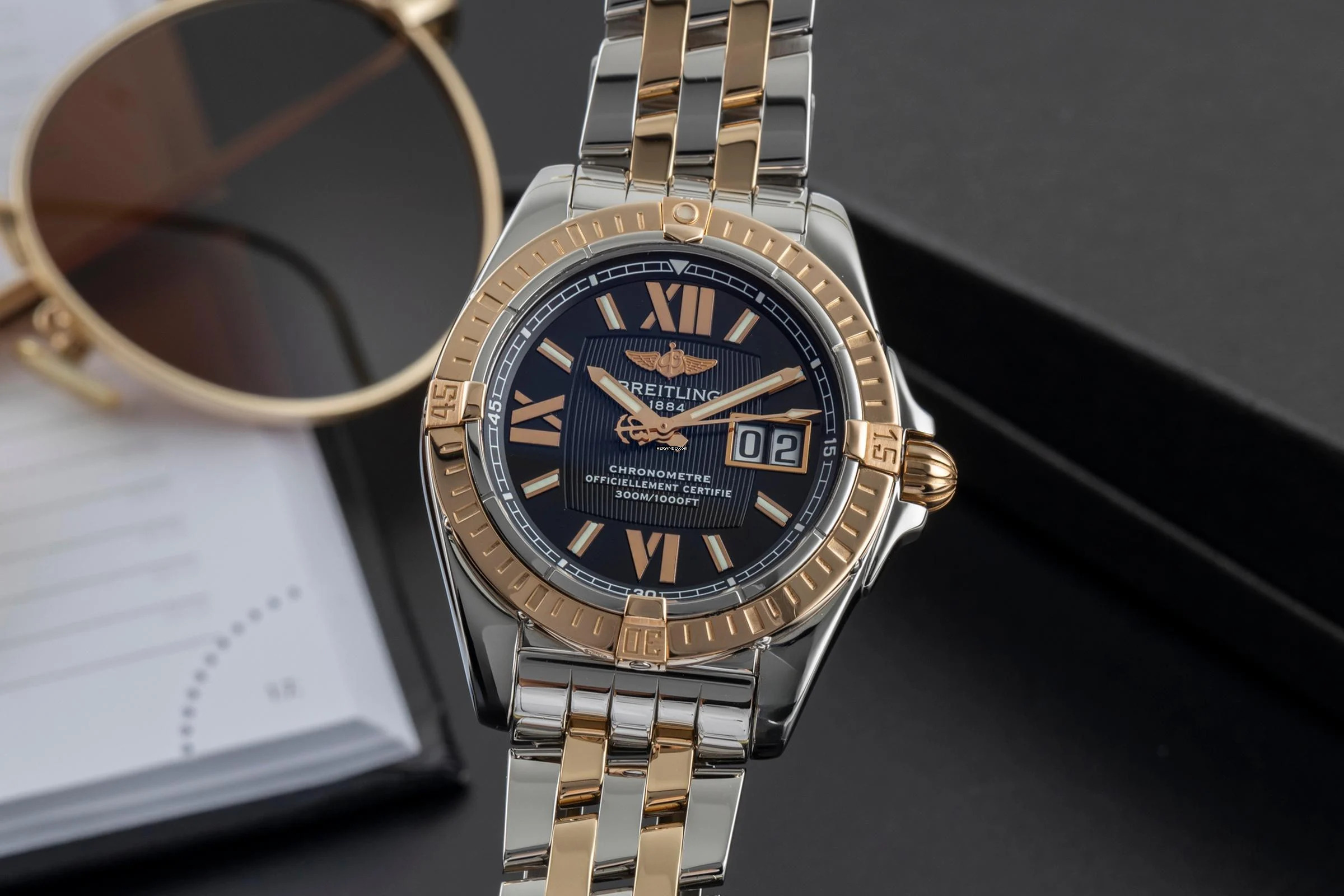 Breitling Cockpit Stahl / Gold Automatik Herrenuhr Ref. C4935012 inkl. Papiere