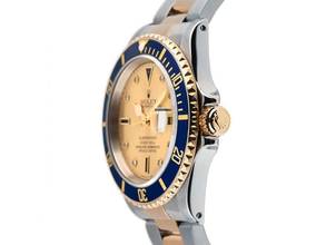 Thumbnail von Rolex Submariner Date Sultan Diamanten Ref.16613 1993 Box&Beschreibung sehr gut Vintage </h1>