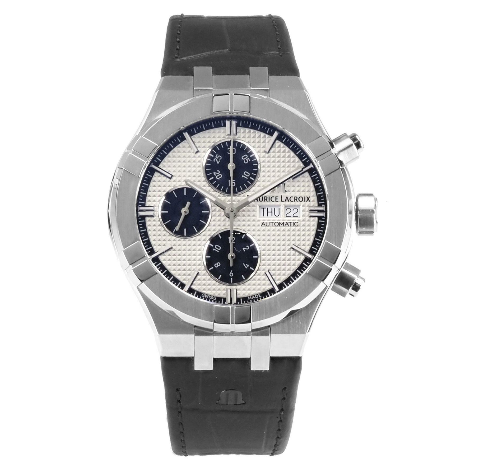 Maurice Lacroix AIKON Herren Uhr Aikon AI6038-SS001-130 Chronograph 44 mm Ø Neu