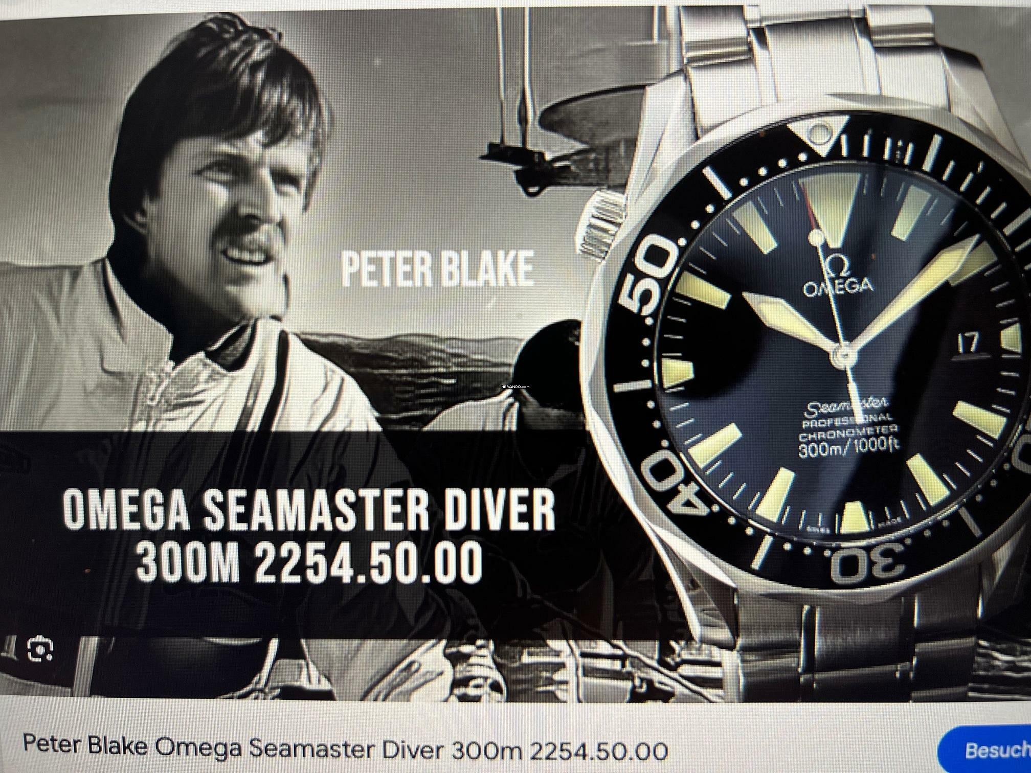 Omega Seamaster Diver 300 M 22545000 Seamaster Peter Blake 41mm Box + Papiere Full Set Deutsche Uhr
