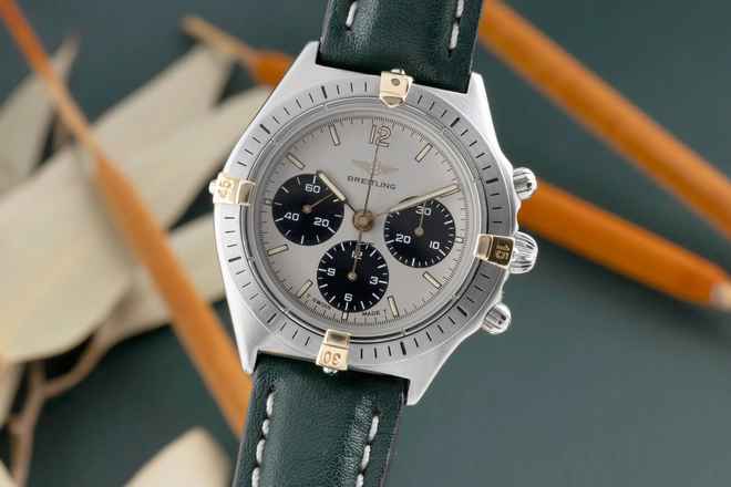  Breitling Callisto Chronograph Stahl vergoldet Handaufzug Herrenuhr Ref. 80520N  