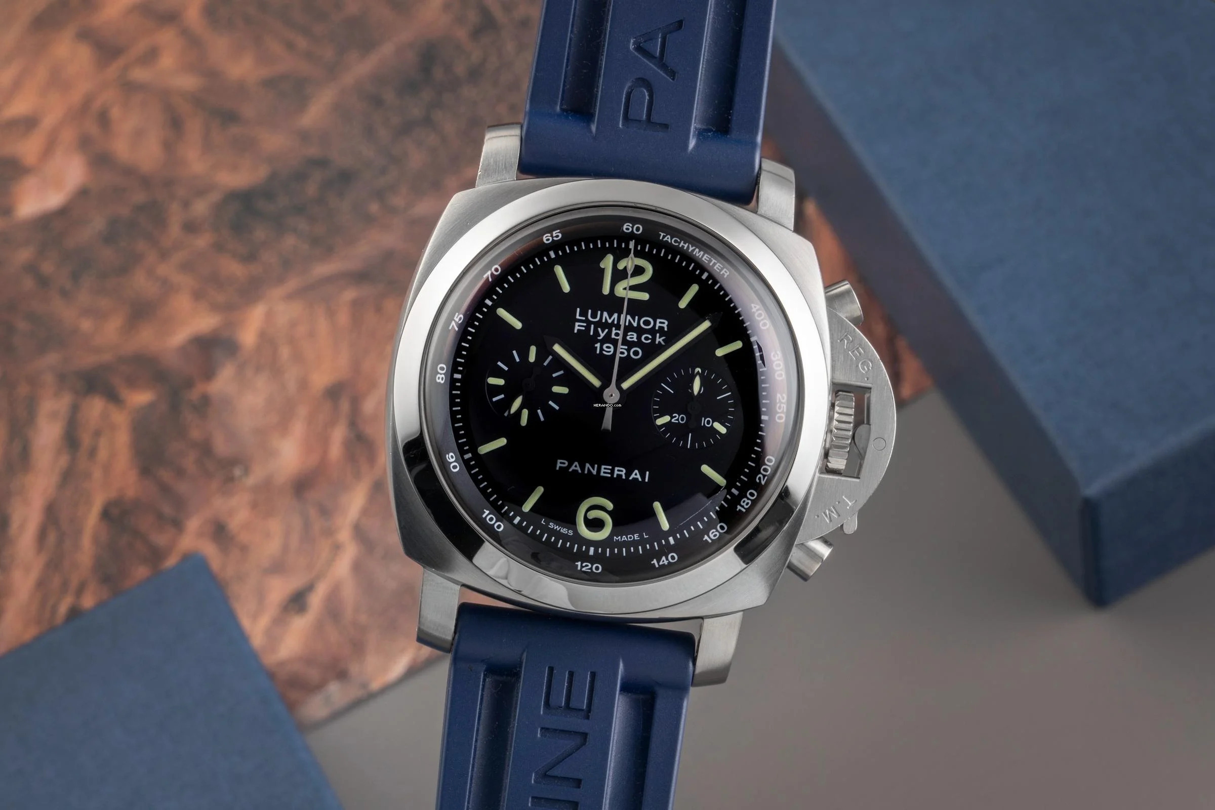 Panerai Luminor 1950 3 Days Chrono Flyback Chronograph Automatik Herrenuhr Ref. PAM00212 B&P