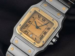 Thumbnail von Cartier Santos Galbée GM Ref.187901 1999 original Box sehr gut Vintage </h1>