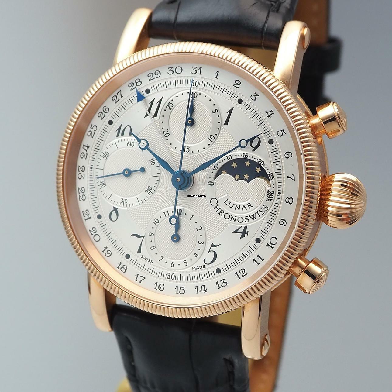 Chronoswiss Lunar Chronograph Vollkalender Moon 7521R Rosegold 18k/750 Box+Papiere FULL Set </h1>