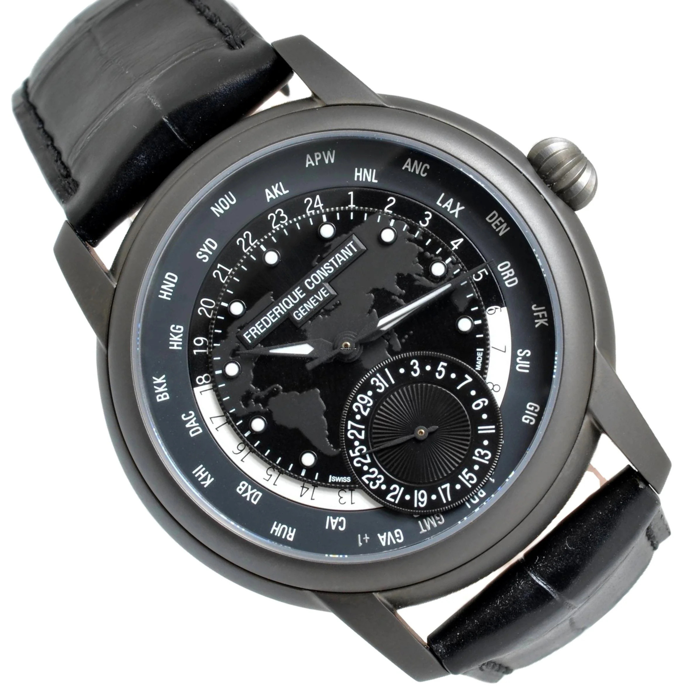 Frederique Constant Manufacture Worldtimer GMT Manufacture Black PVD 42MM Full Set 2023 </h1>