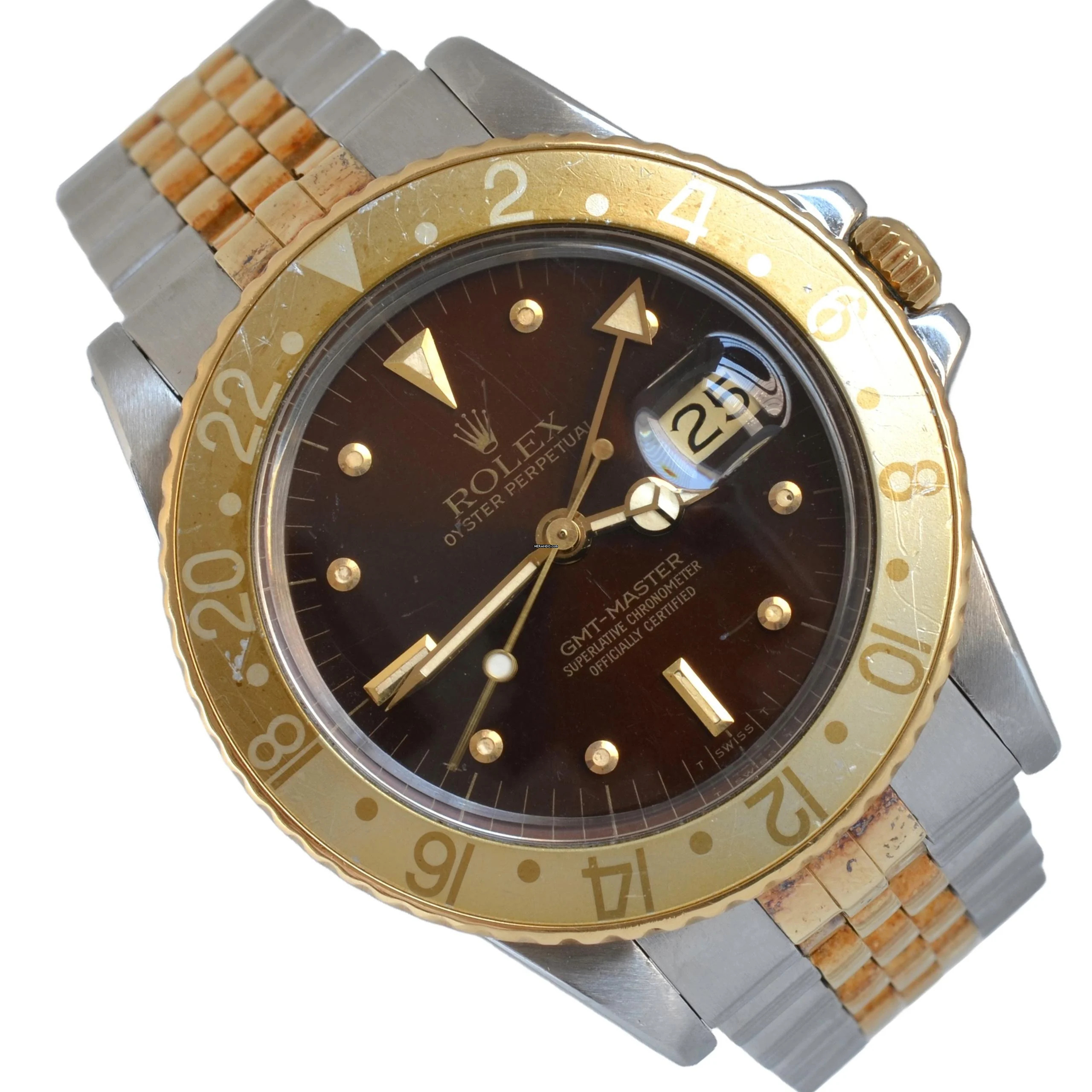 Rolex GMT-Master 16753 Brown Tiger Eye Nipple dial Full Set 1986’s </h1>