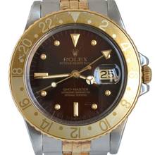 Thumbnail von Rolex GMT-Master 16753 Brown Tiger Eye Nipple dial Full Set 1986’s </h1>