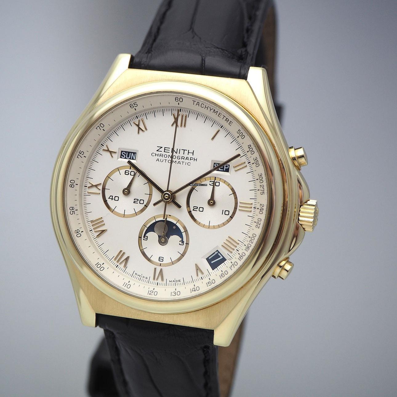 Zenith El Primero Chronomaster 3019 Chronomaster Vintage Gold 18k/750 Box+Papiere Zenith Service Box/papers +Zenith SERVICED