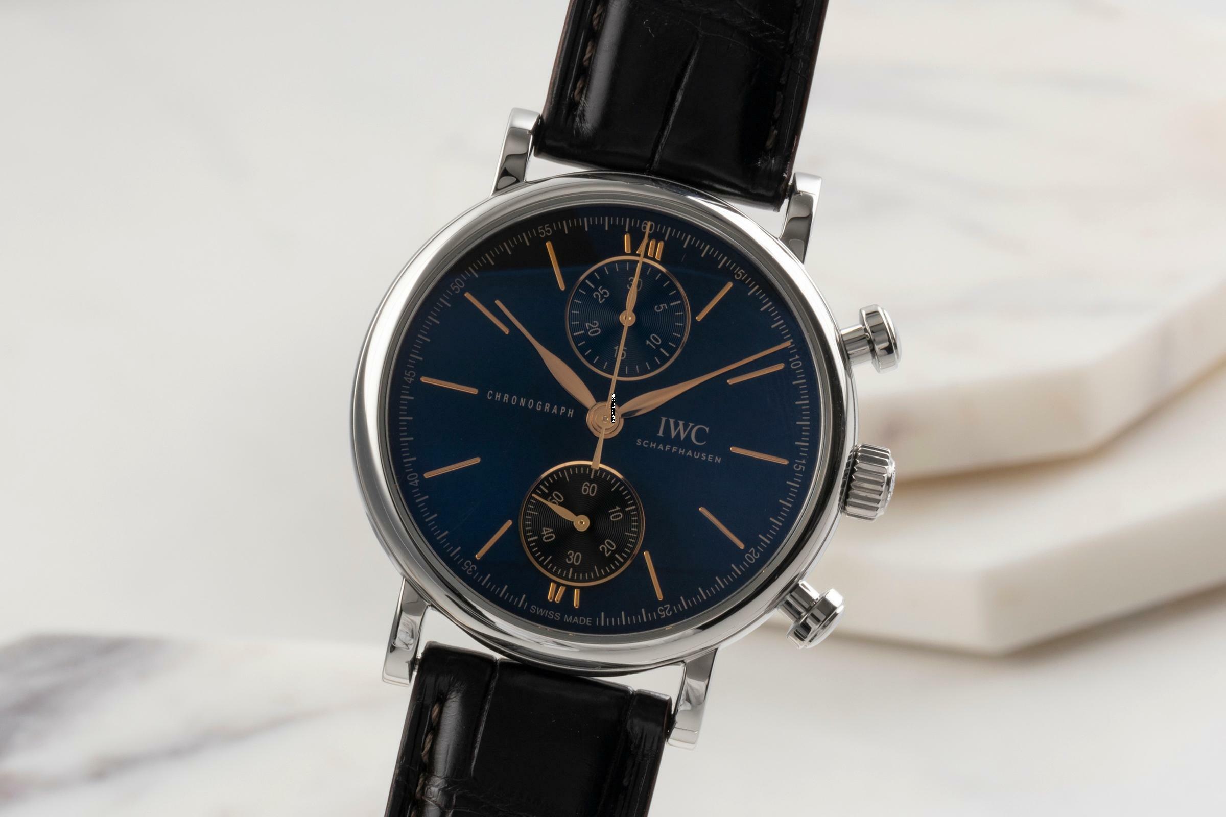 IWC Portofino Chronograph Edelstahl Automatik Herrenuhr Ref. IW391404 B&P 2021