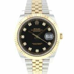 Rolex Datejust 41 Steel / Gold / Fluted / Jubilee Black Diamond Dial Like NEW </h1>