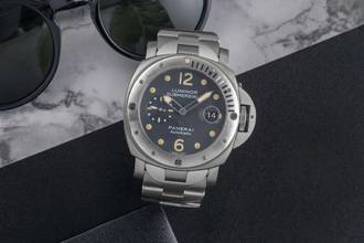 Thumbnail von Panerai Submersible Stahl / Titan Automatik Herrenuhr Ref. PAM00106 B&P 2003