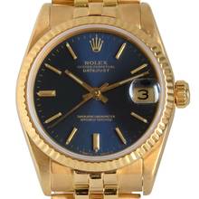 Thumbnail von Rolex Datejust 31 68278 31MM Blue Soleil dial gold 18KT Full Set </h1>
