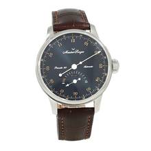 Thumbnail von Meistersinger Primatic 365 Herrenuhr Automatik - Sonnenschliff Stahlblau mit Gold PR365917G
