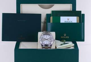 Thumbnail von Rolex Datejust II Stahl Weißgold Oyster silver Diamond Dial 41mm 116334 B+P </h1>