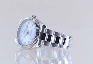 Thumbnail von Rolex Datejust II Stahl Weißgold Oyster silver Diamond Dial 41mm 116334 B+P </h1>