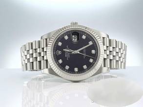 Thumbnail von Rolex Datejust 41 41mm 126334 2021 Stahl Weißgold Diamanten Automatik Stahl Stainless Steel 18kt White Gold Jubilé-band Chronometer Oyster Black Dial