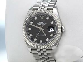 Thumbnail von Rolex Datejust 41 41mm 126334 2021 Stahl Weißgold Diamanten Automatik Stahl Stainless Steel 18kt White Gold Jubilé-band Chronometer Oyster Black Dial
