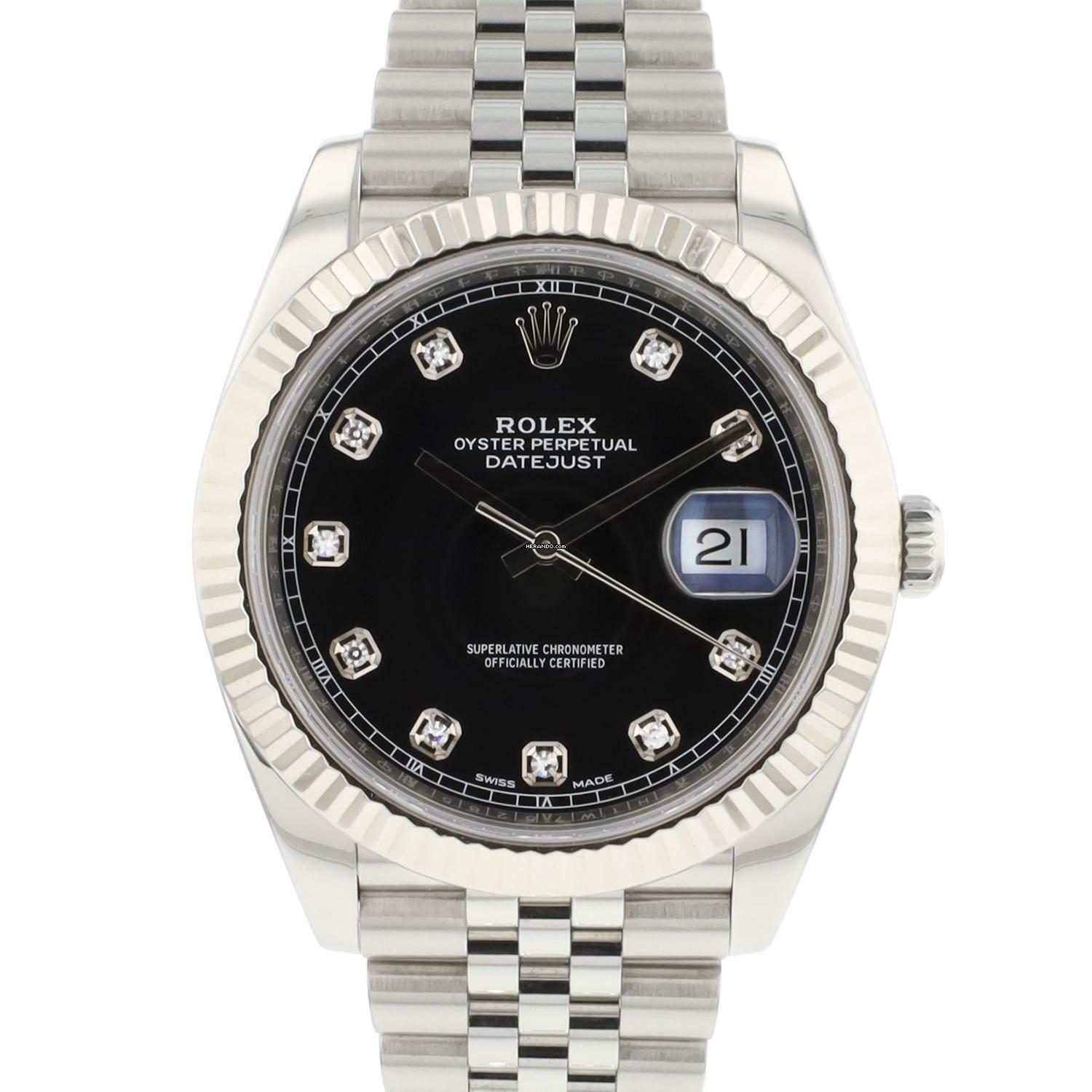 Rolex Datejust 41 Jubilee Fluted Black Diamond Dial </h1>