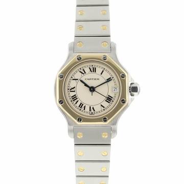  Cartier Santos Octagon PM Steel Gold  