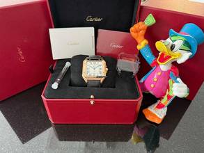 Thumbnail von Cartier Santos de Cartier Roségold / Leder 2021 • Big Size • Sehr schönes Full Set aus 2021 •