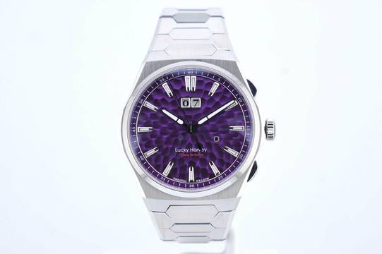  Lucky Harvey Hammer Patern Chiming - Purple Dial - Chiming Hour - Unworn - Box+Papers Chime 2025 