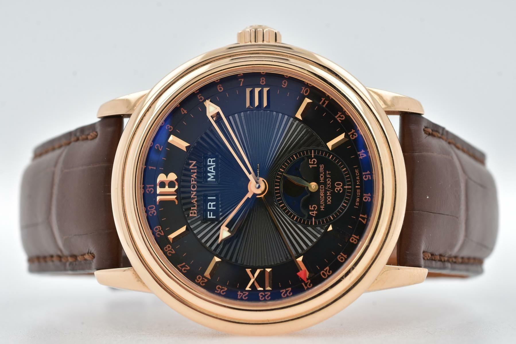 Blancpain Léman Moonphase Calendar Black Dial 18k Rose Gold Limited Edition 2763 </h1>