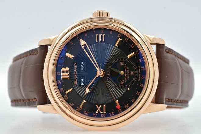  Blancpain Léman Moonphase Calendar Black Dial 18k Rose Gold Limited Edition 2763 </h1> 