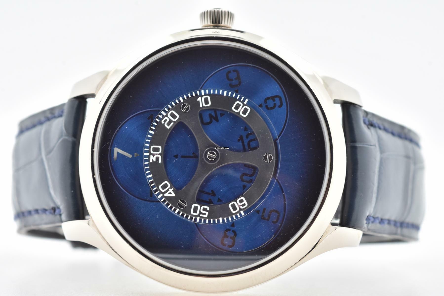 H.Moser & Cie. Endeavour Flying Hours Funky Blue 1806-0200 Limited Edition 60pcs 18k White Gold </h1>