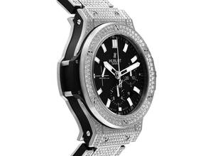 Thumbnail von Hublot Big Bang 44 mm Stahl Diamanten Vollbesetzt 16,92ct Automatik Chronograph Armband Stahl 44mm Vintage Bj.2013 Box&Pap. Full Set wie Neu </h1>
