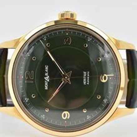 Montblanc Heritage 18k Yellow Gold Green Dial 126464 </h1> 